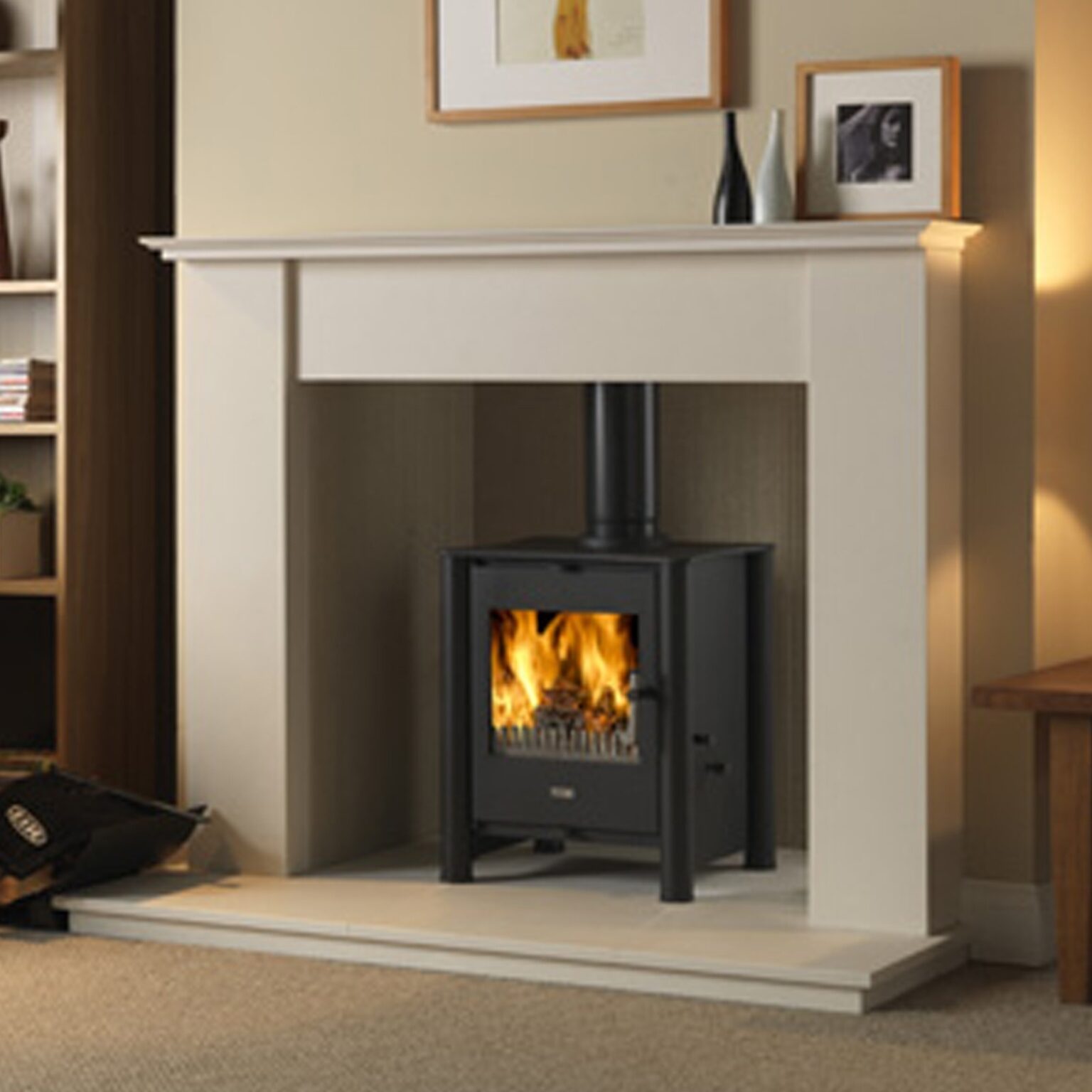 gorgeous fast delivery | esse 525 multifuel / woodburning stove | beautiful design wood burner to fit standard fireplace photo