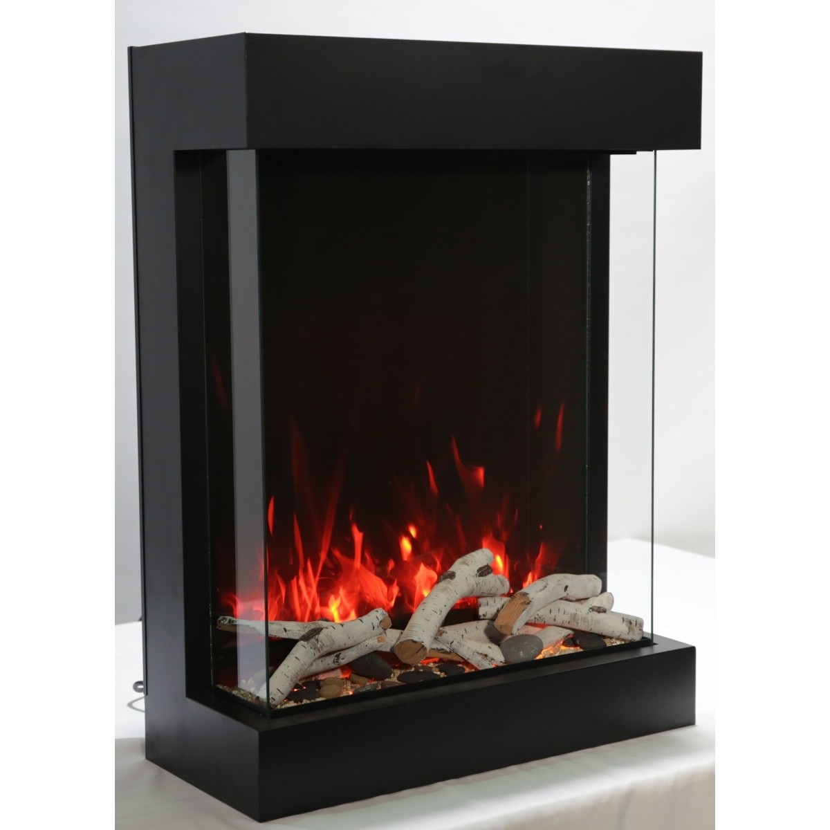 image of amantii 3 sided indoor / outdoor electric fireplace 2939 tru view xl double sided electric fireplace insert photo