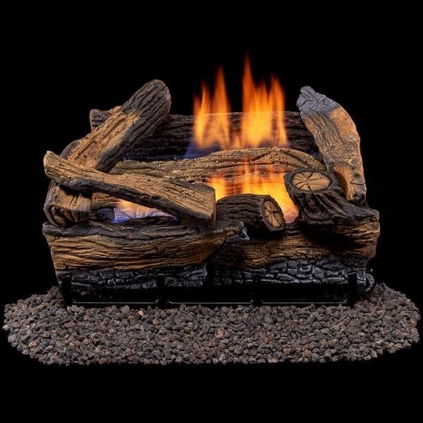 image of duluth forge split red oak 18 in vent free gas fireplace logs with ventless gas fireplace logs reviews photo