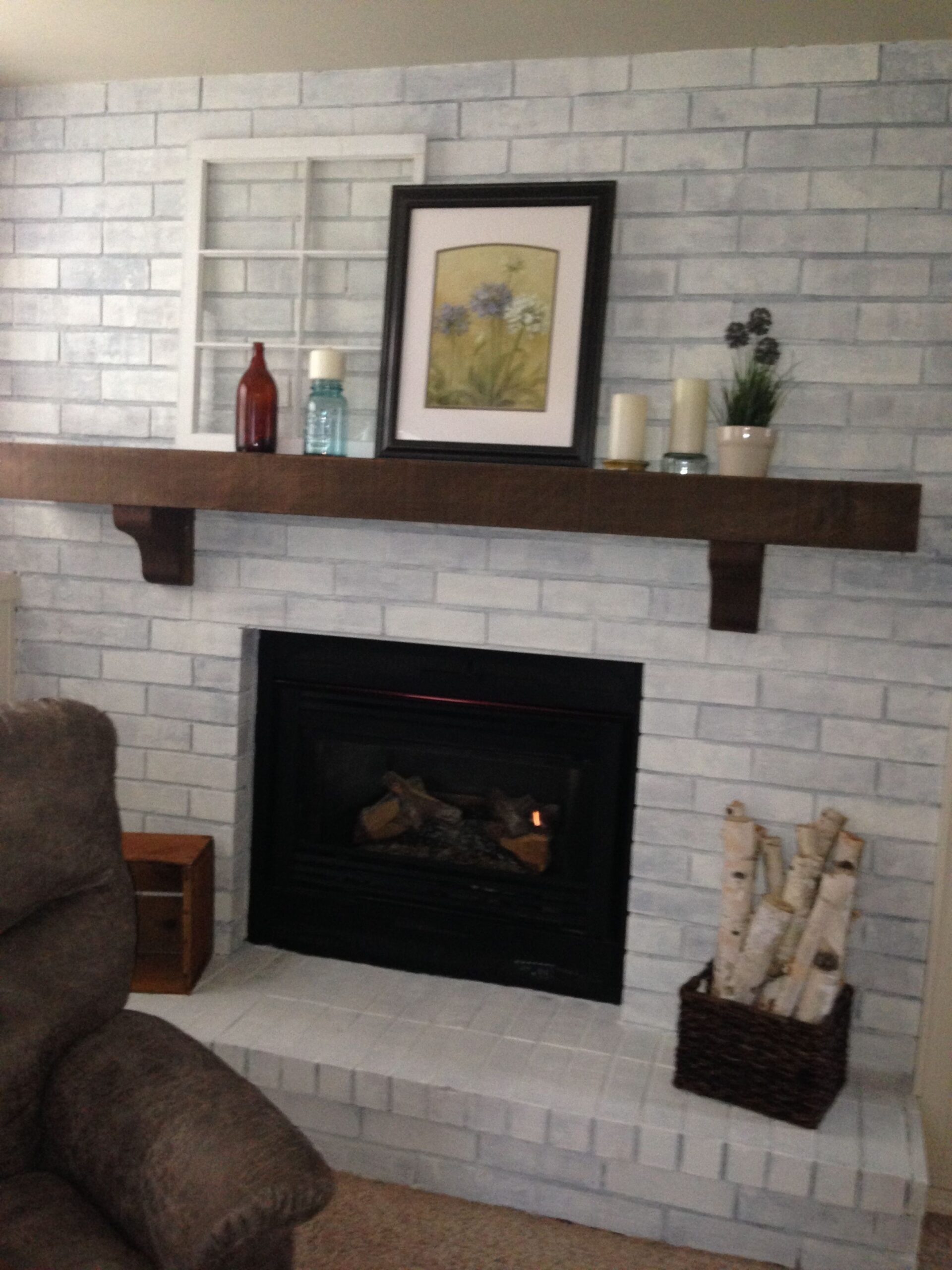 inspirational painted brick fireplace | white brick fireplace, brick fireplace how to paint brick fireplace makeover picture