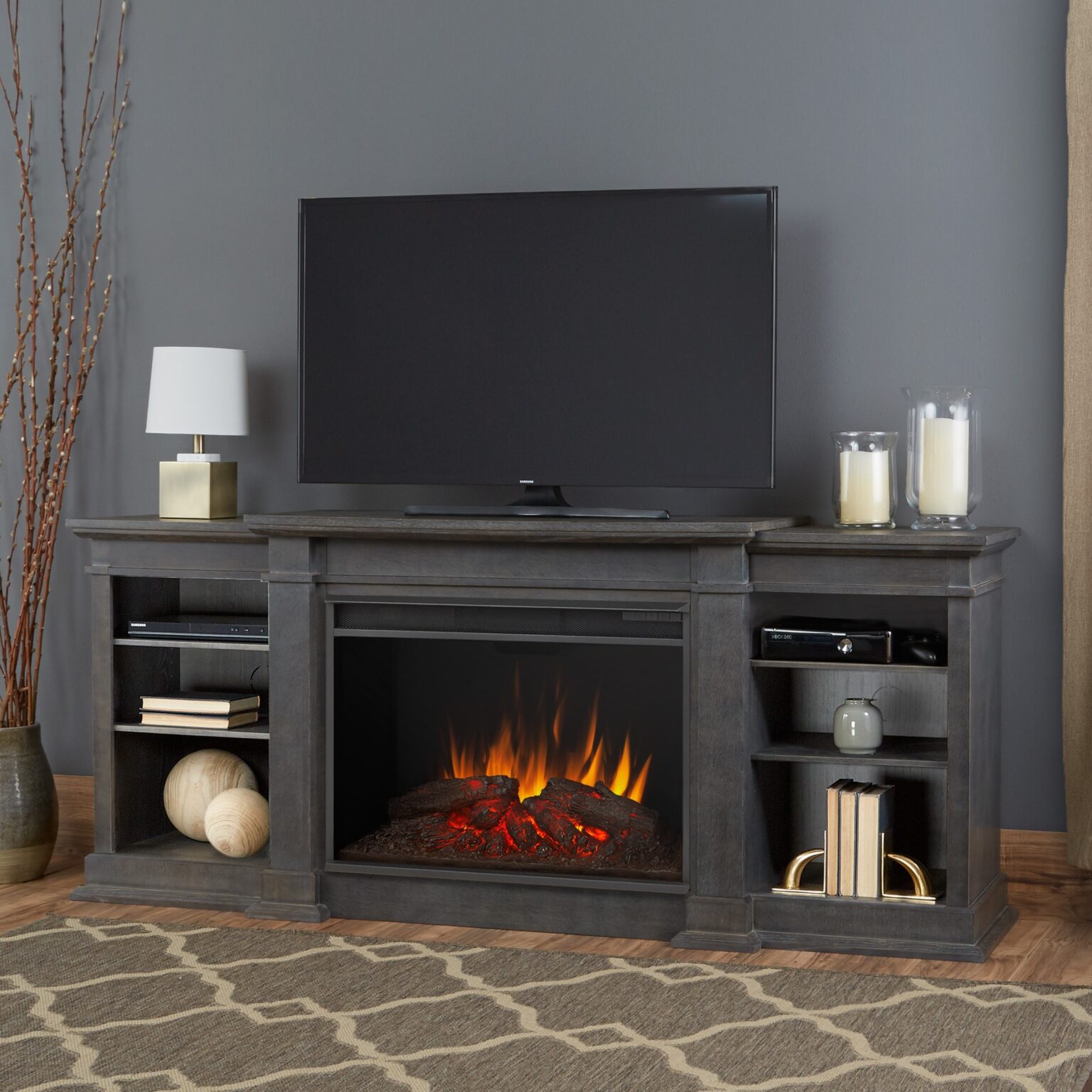 inspiring 81" elliot grand entertainment center infrared electric fireplace entertainment centers with fireplaces photo