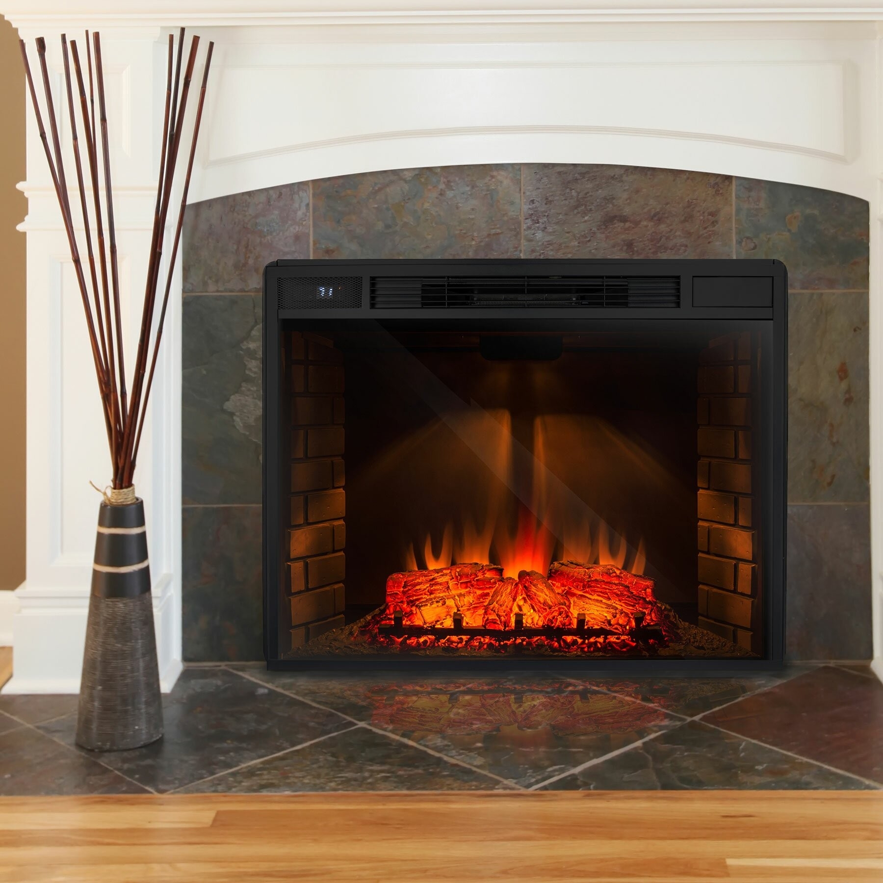 inspiring akdy freestanding 3d logs flame electric fireplace insert &amp; reviews electric log inserts for existing fireplaces photo