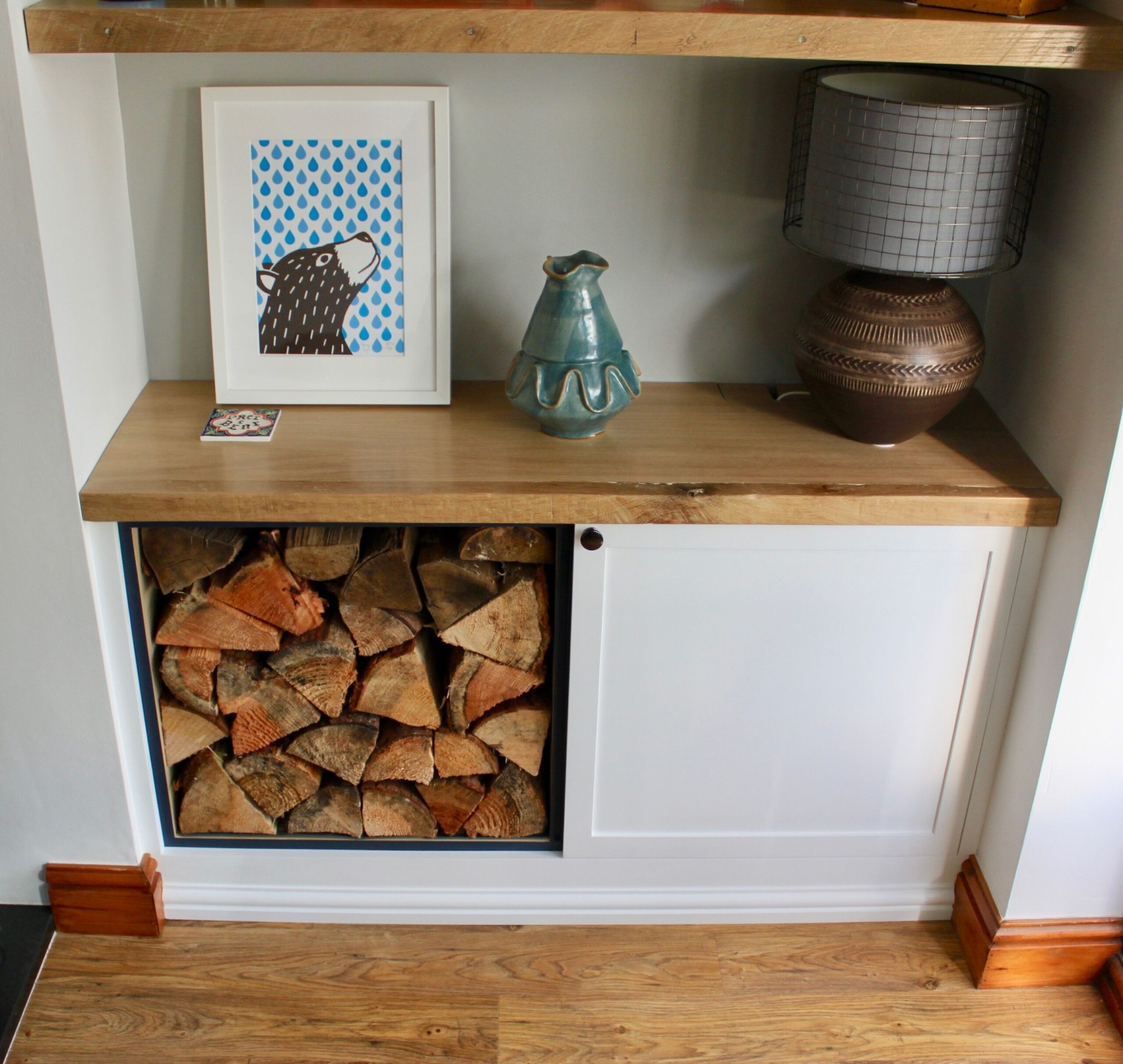 inspiring alcove cabinet unit &amp; log store wood store | alcove storage living room fireplace wood storage ideas pics