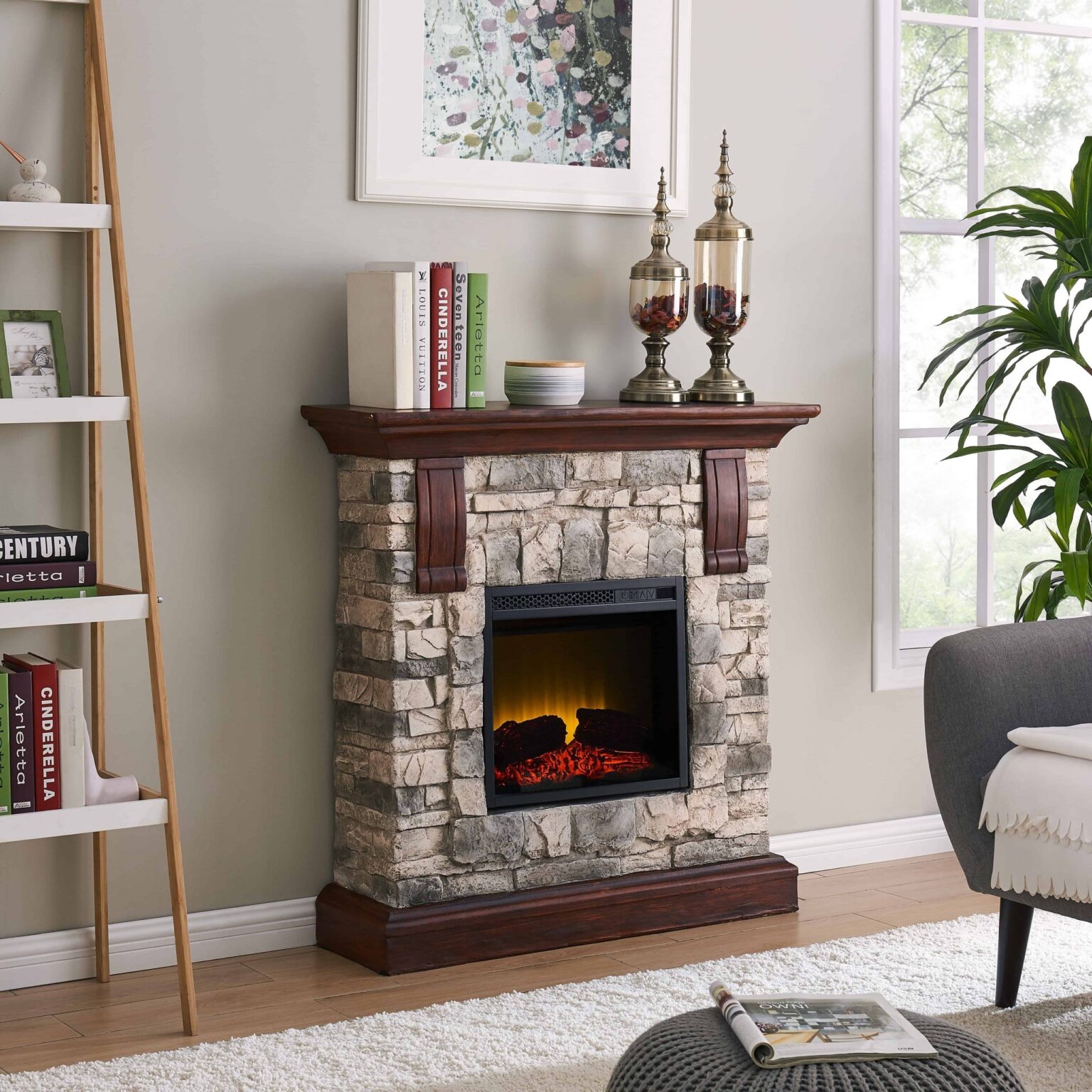 inspiring bold flame 40 inch faux stone electric fireplace in tan/grey images of stone fireplaces picture