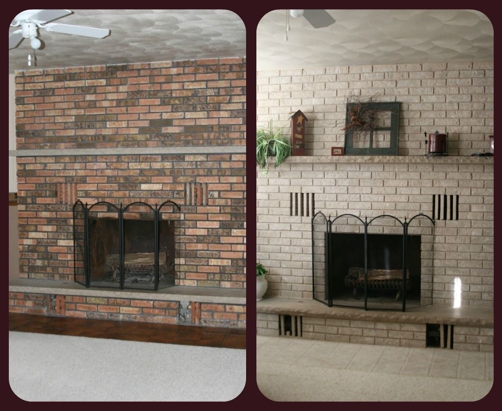inspiring fireplace decorating: january 2012 | painted brick fireplaces, brick before and after pictures of painted brick fireplaces photo