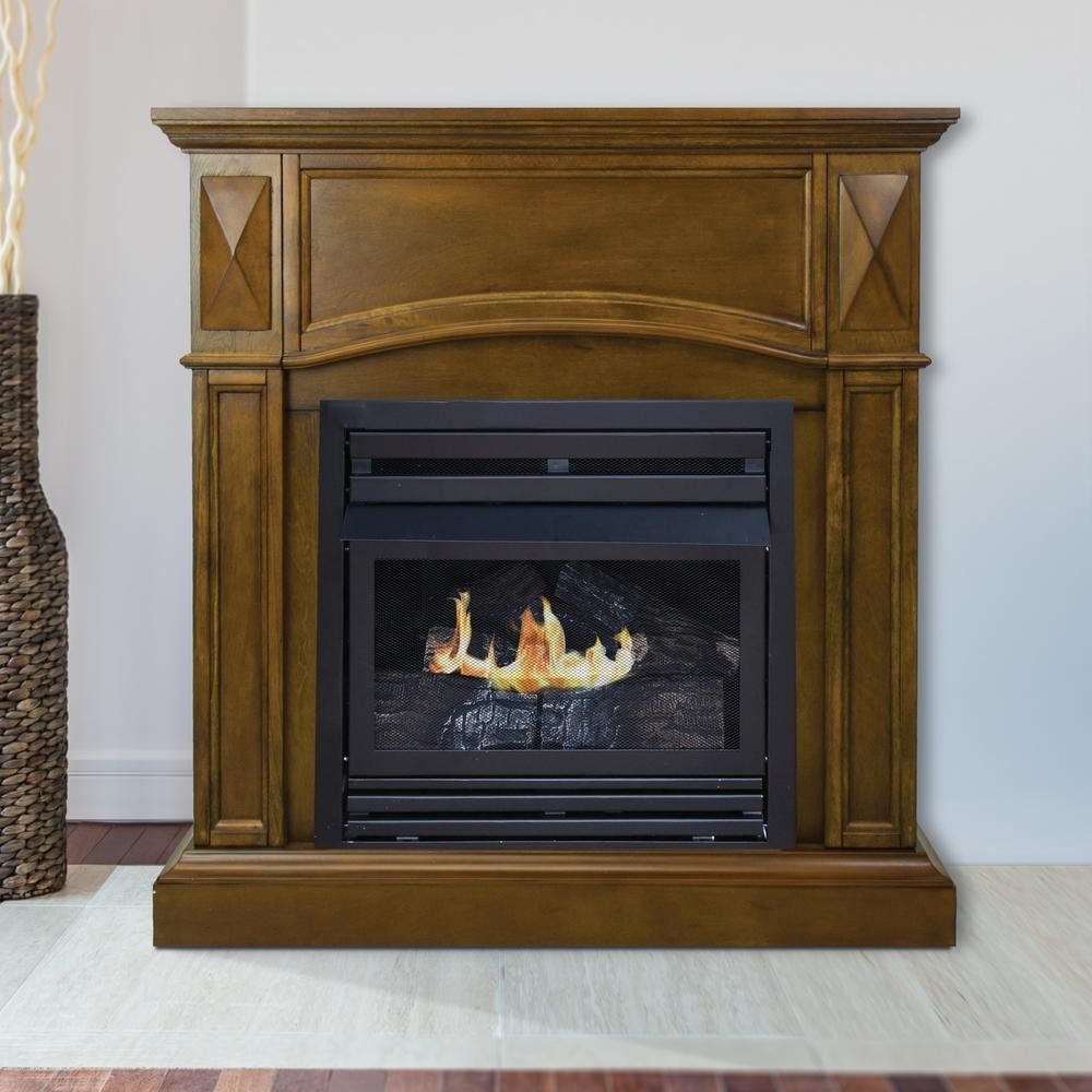 inspiring pleasant hearth compact 36 in vent free gas fireplace in heritage vff home depot fireplace mantels image