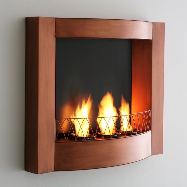 inspiring wall mount fireplace copper | enliven any space with this wall mount wall mounted gel fuel fireplace pics