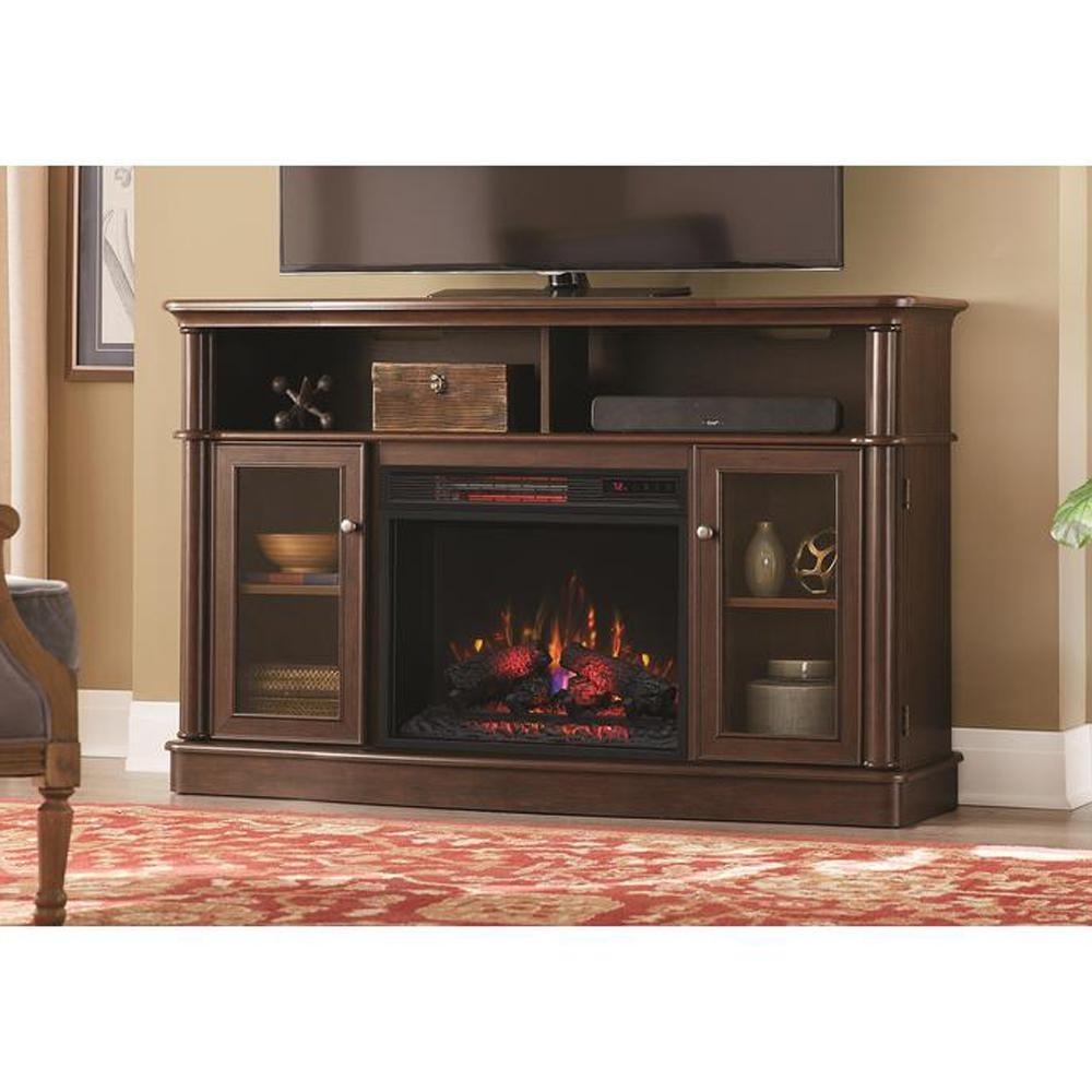 lowes home decorators collection tolleson 56 in tv stand infrared bow front electric fireplaces at home depot image