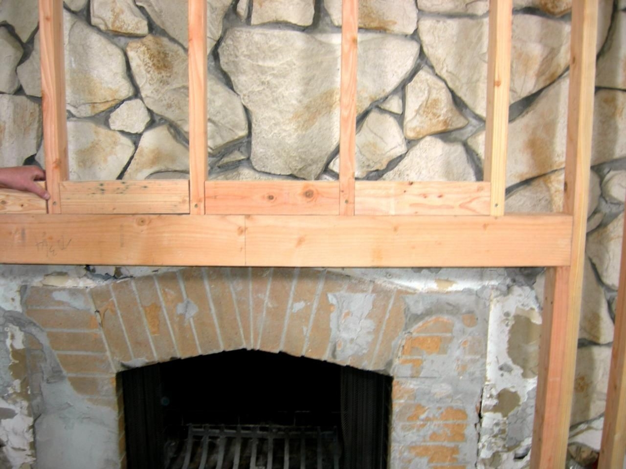 lowes image result for diy cover a stone fireplace | rock fireplaces, brick how to cover a brick fireplace picture