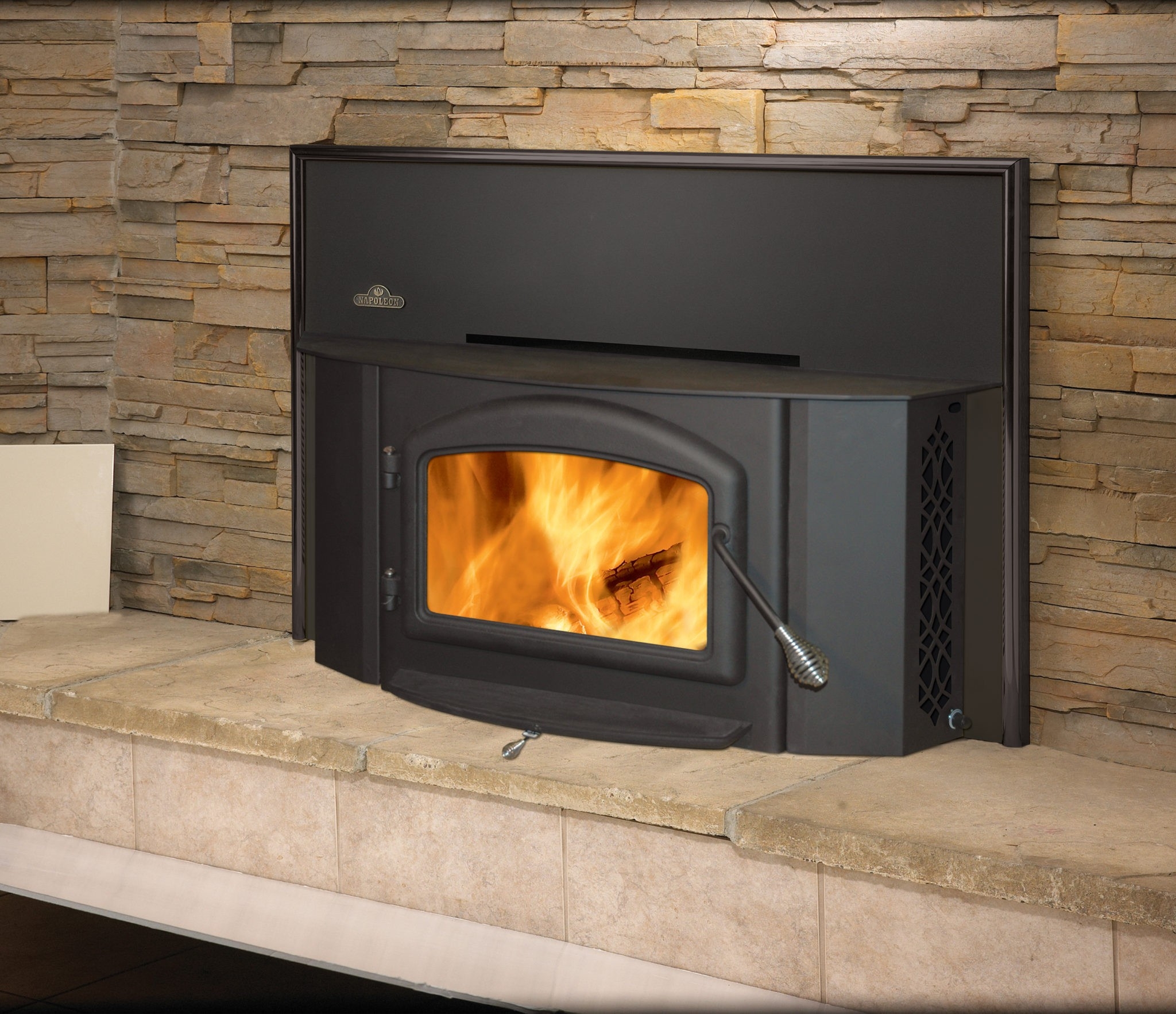lowes napoleon oakdale series 1402m wood burning insert shopfireplace fireplace doors with blower for wood burning picture