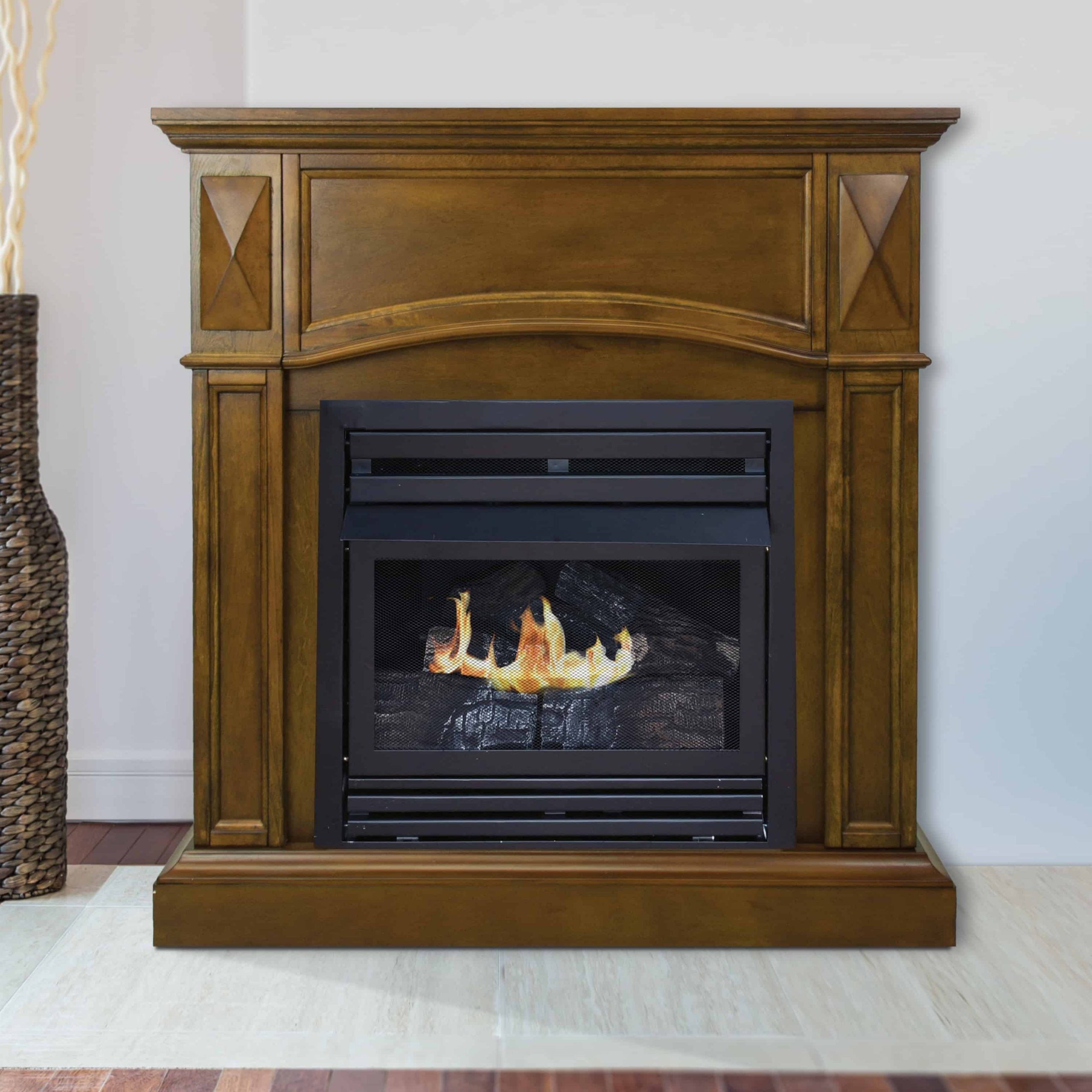lowes pleasant hearth 36 in natural gas compact heritage vent free fireplace how to vent a gas fireplace picture