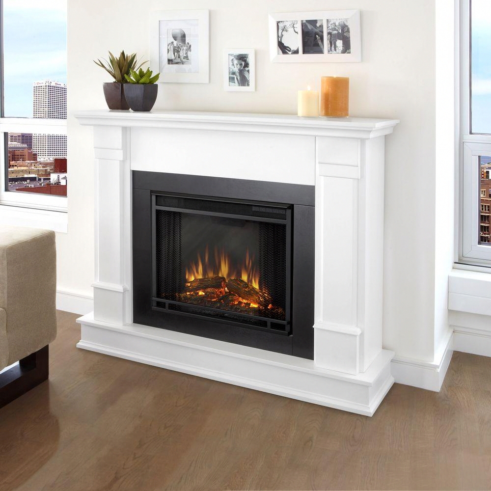 lowes real flame silverton 48 in electric fireplace in white g8600e w the home depot fireplace heater photo