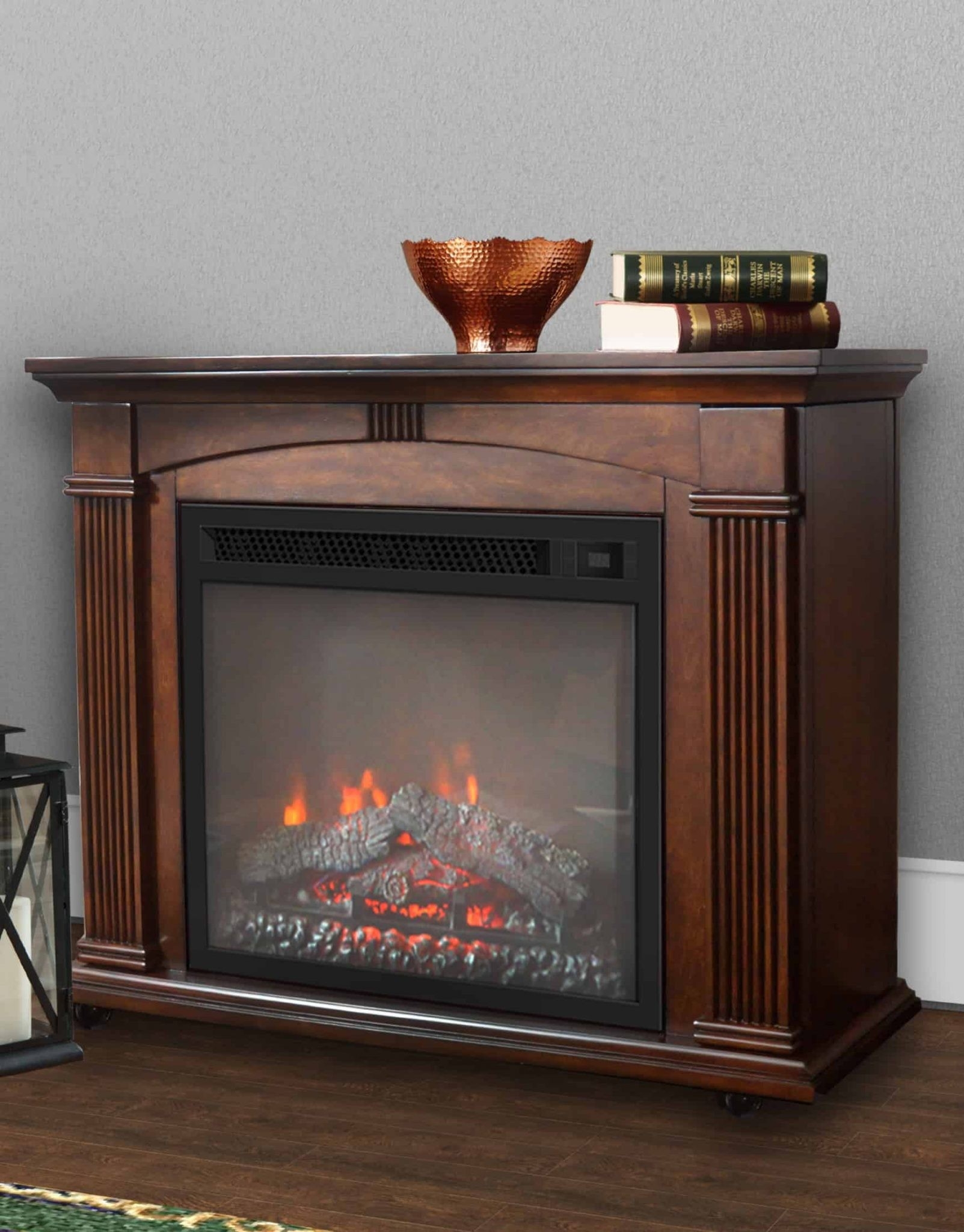 marvelous prokonian 37 inch mantel electric fireplace in cherry fireplacess cherry wood electric fireplaces picture