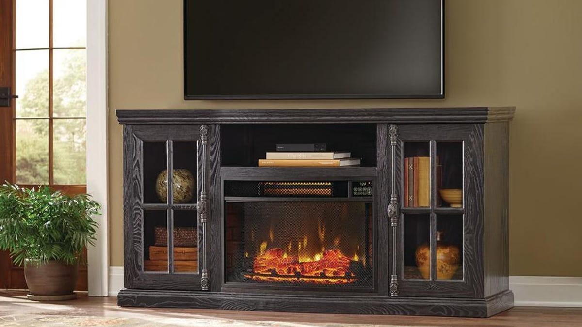 marvelous save big on this tv stand/electric fireplace combo, today only how to turn on electric fireplace image