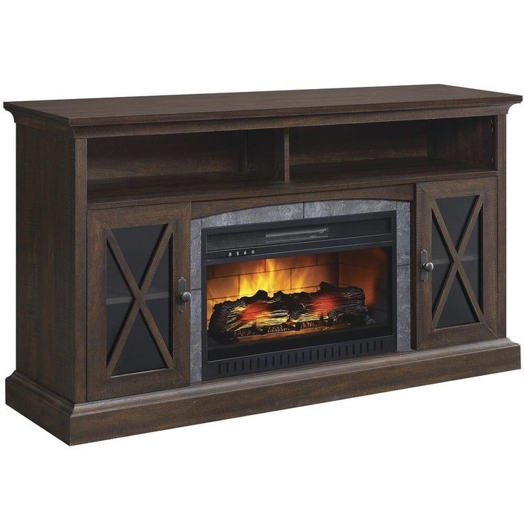 marvelous whalen® shelby 60" cappuccino electric fireplace entertainment center electric fireplace insert menards picture