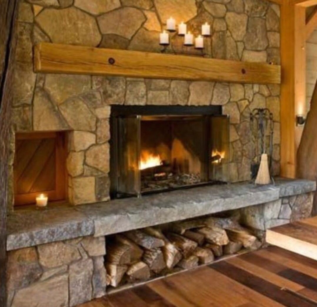 marvelous wood storage idea | home fireplace, old houses, rustic fireplaces fireplace wood storage ideas image