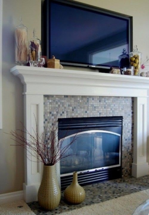 outstanding fall mantle | fireplace mantel decor, fireplace design, family room design flat screen tv on fireplace mantel image