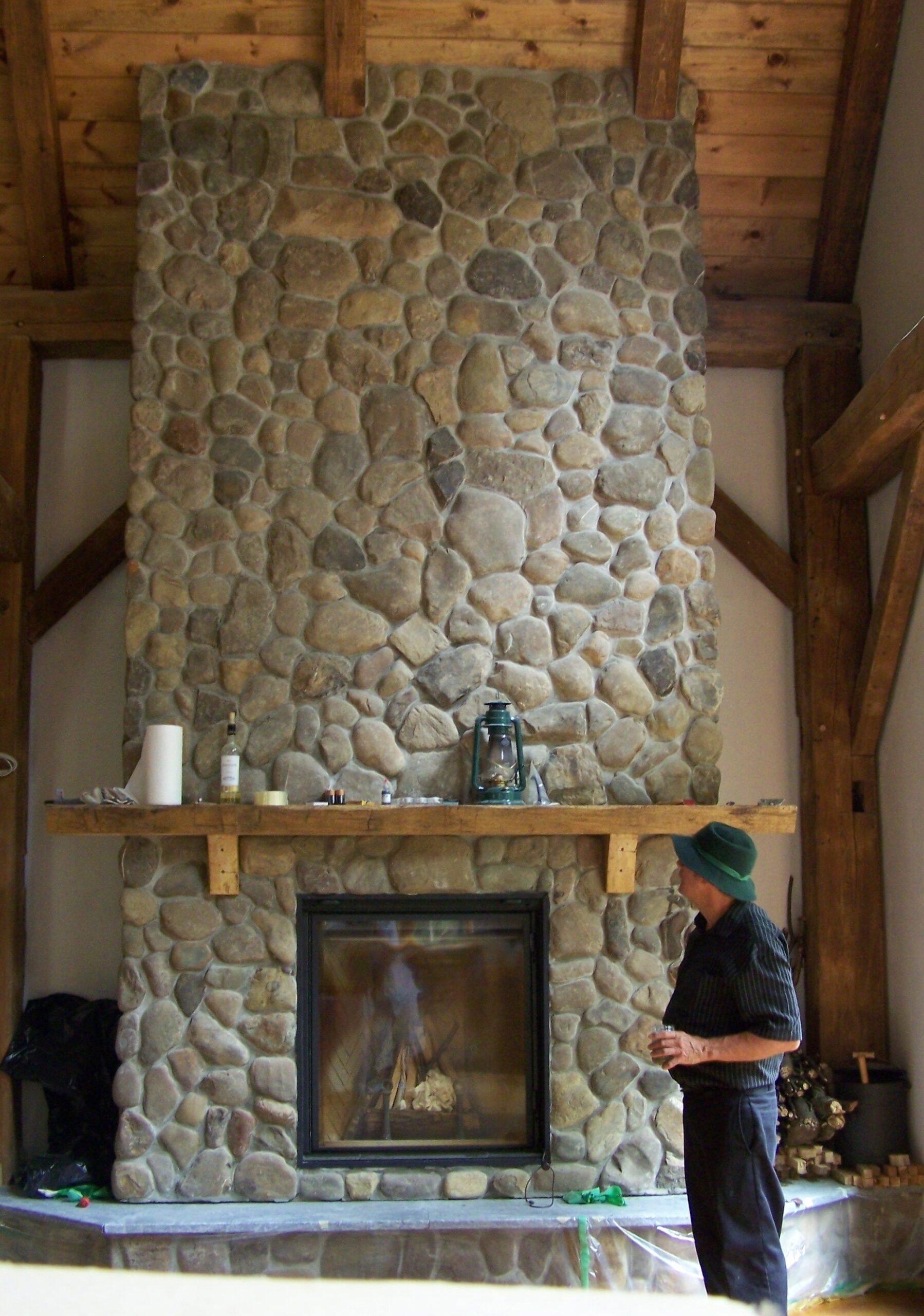 outstanding fireplaces fake river rock for fireplaces pics