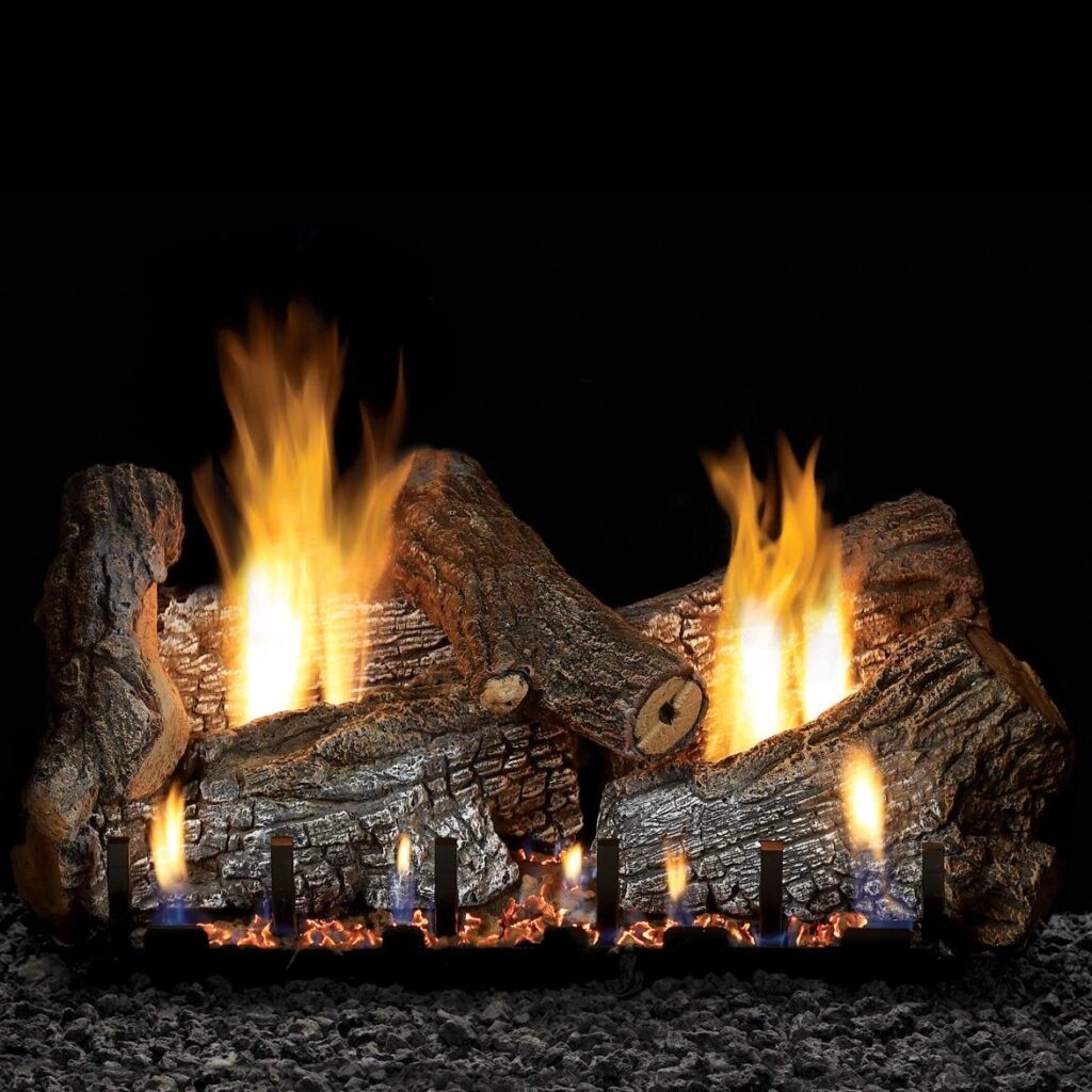 outstanding hargrove yukon char ventless gas log set with remote ready burner ventless gas fireplace logs reviews image