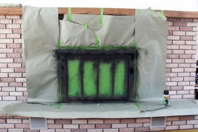 outstanding how to spray paint a brass fireplace | painted brick fireplaces painting brass fireplace doors pics