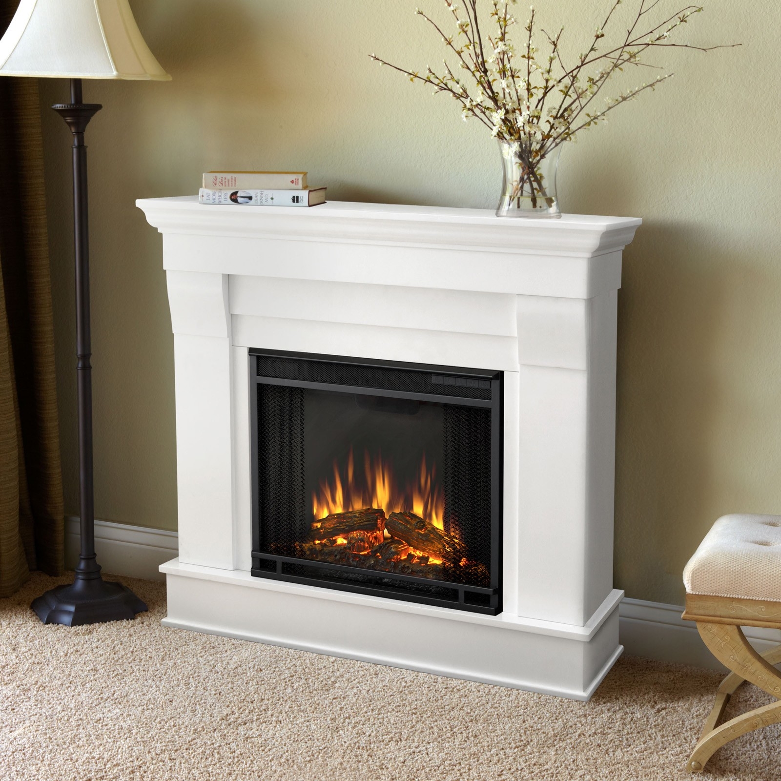 outstanding real flame chateau electric fireplace white fireplaces at hayneedle how to use a real fireplace image