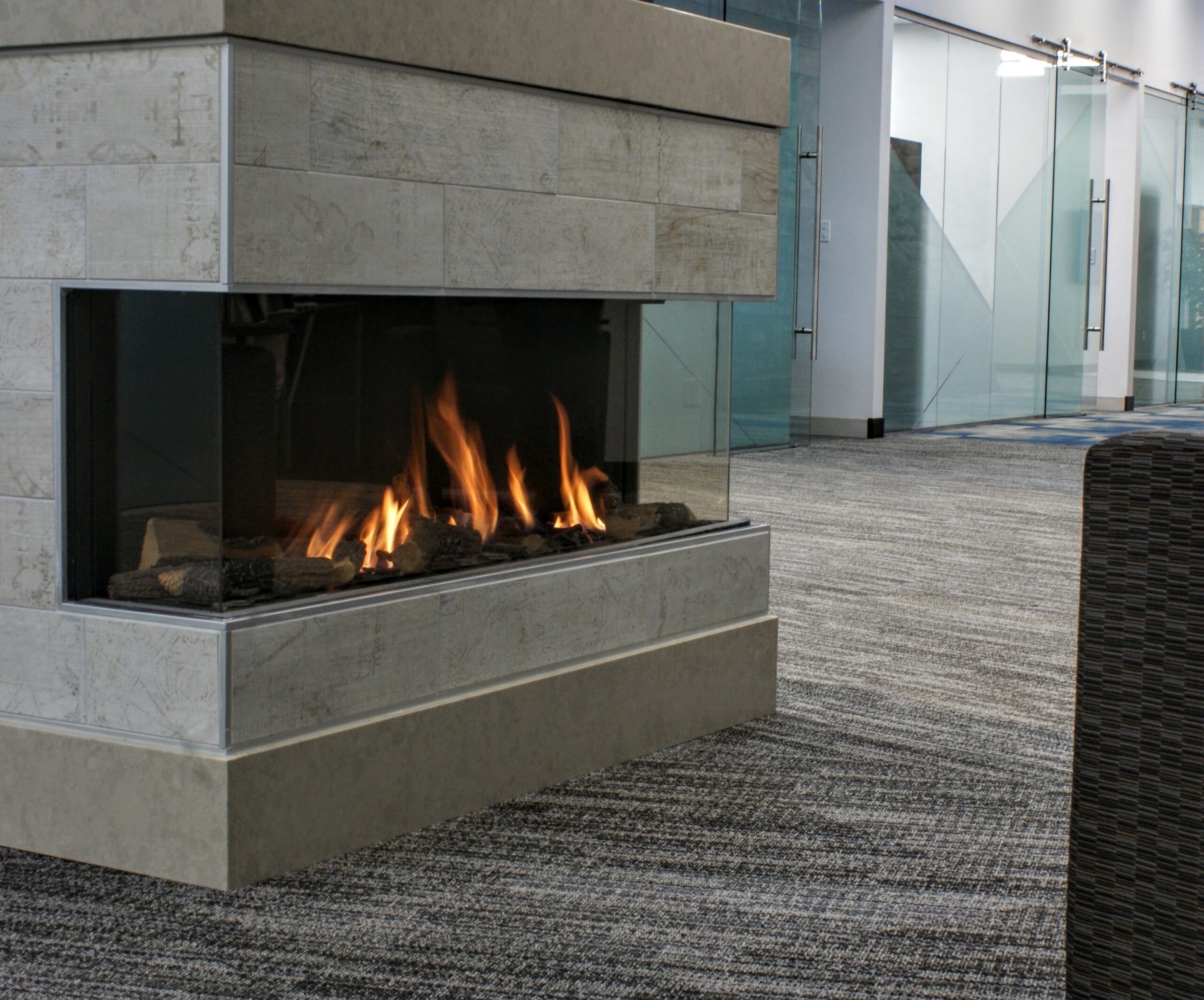 outstanding trisore 140 element4: three sided modern direct vent gas fireplace free standing ventless propane fireplace photo