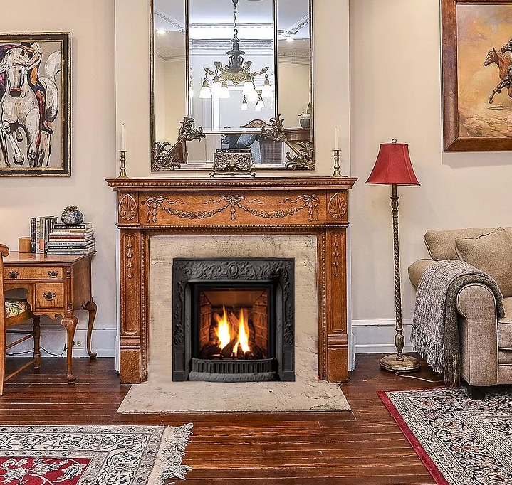 picture of belmont small gas insert | gas insert, gas fireplace insert, vintage gas fire for victorian fireplace photo