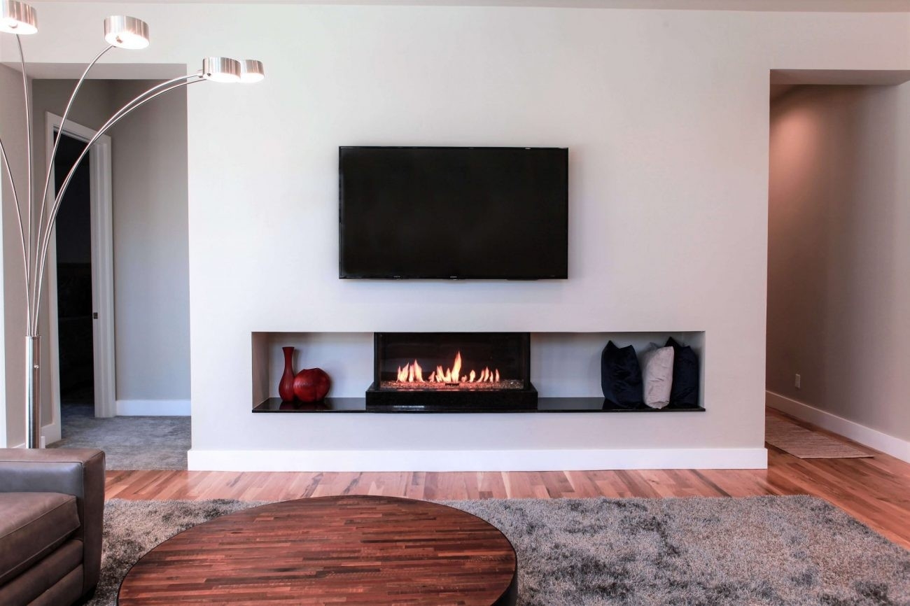 picture of cool touch wall fireplace feature | flare fireplaces mounting tv above gas fireplace photo