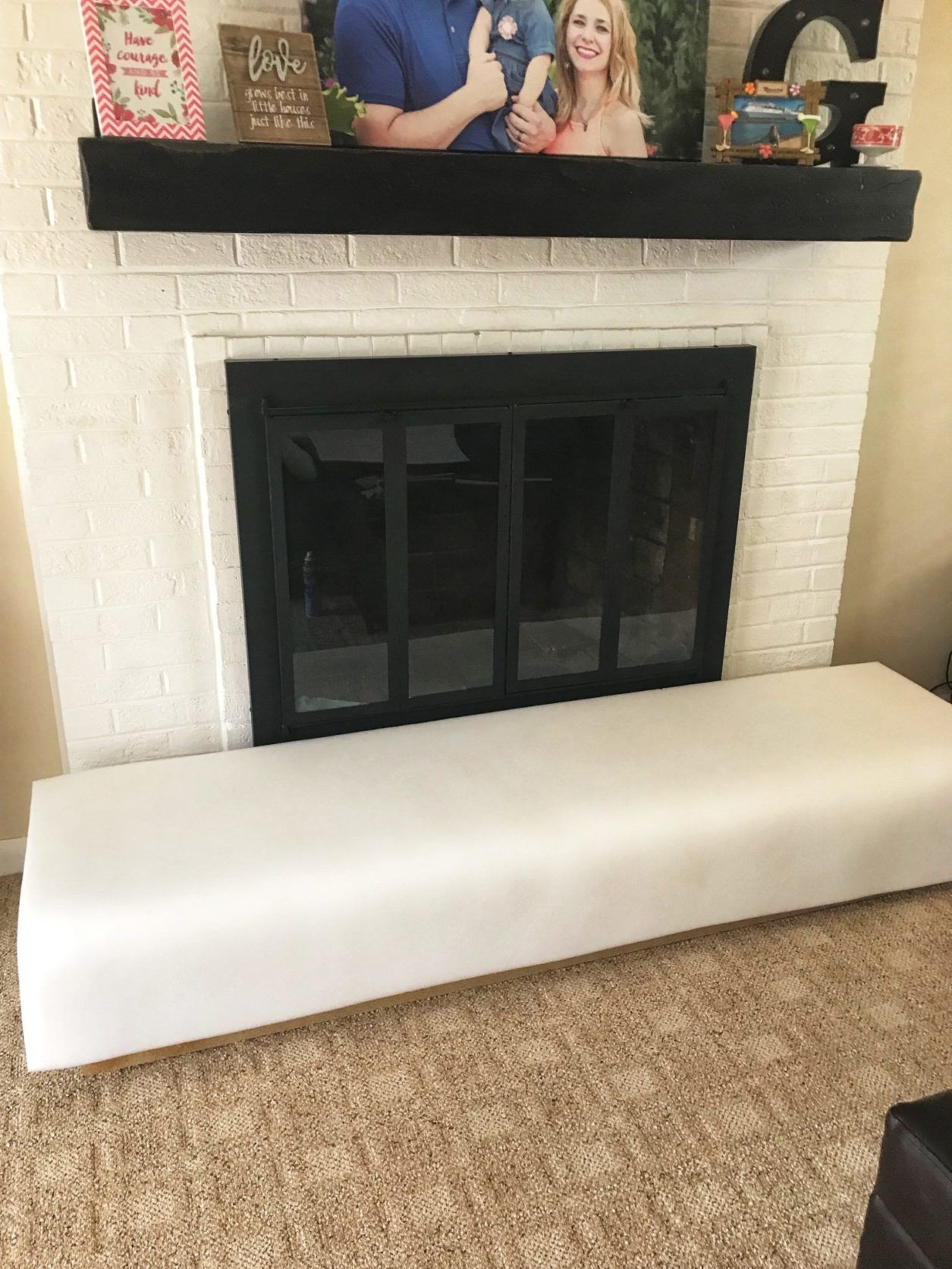 picture of diy: baby proofing your brick fireplace | baby proof fireplace, baby how to baby proof fireplace image