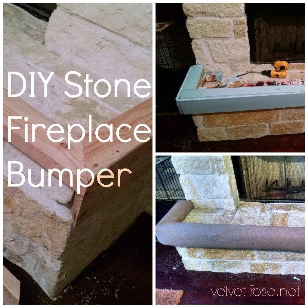 picture of diy stone fireplace bumper | baby proof fireplace, diy fireplace fireplace bumpers for babies picture