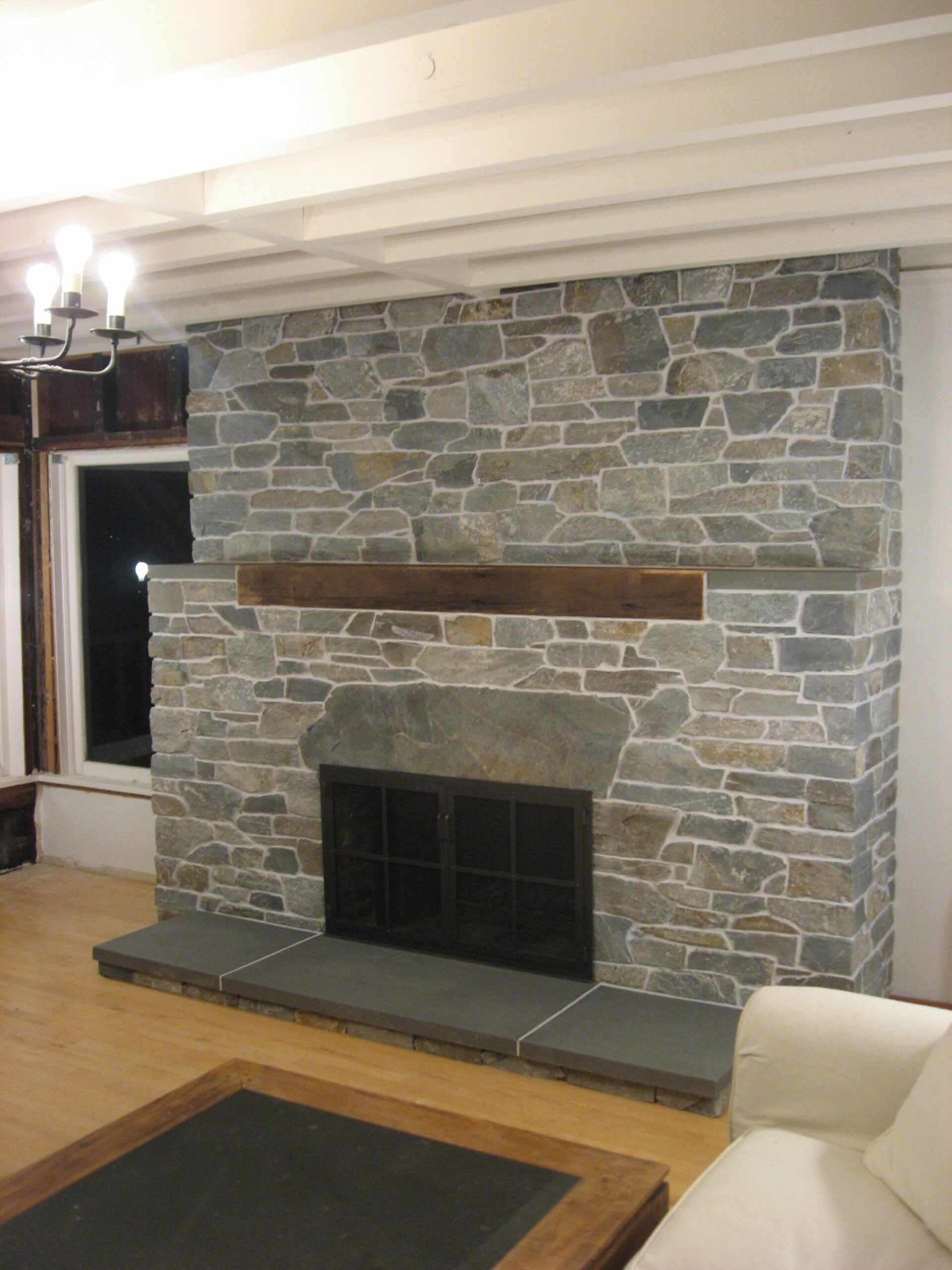 picture of flagstone and beams!!! | stone fireplace designs, brick paneling, faux faux stone around fireplace pics