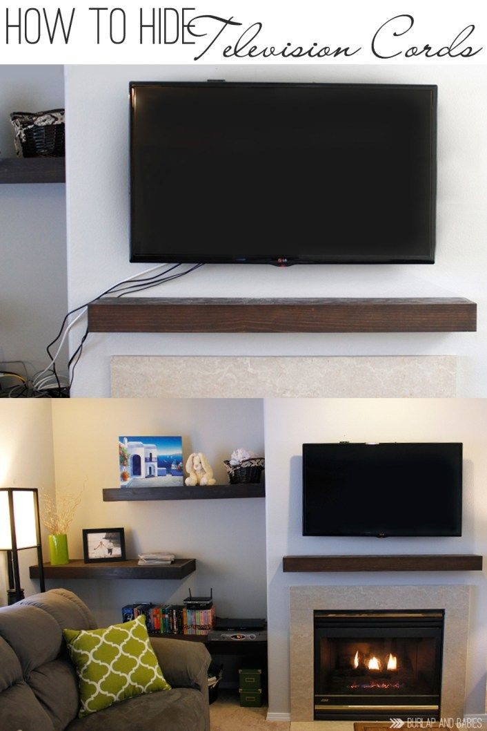 picture of how to hide tv cords burlap and babies | home, hide tv cords, tv how to hide tv wires above fireplace picture