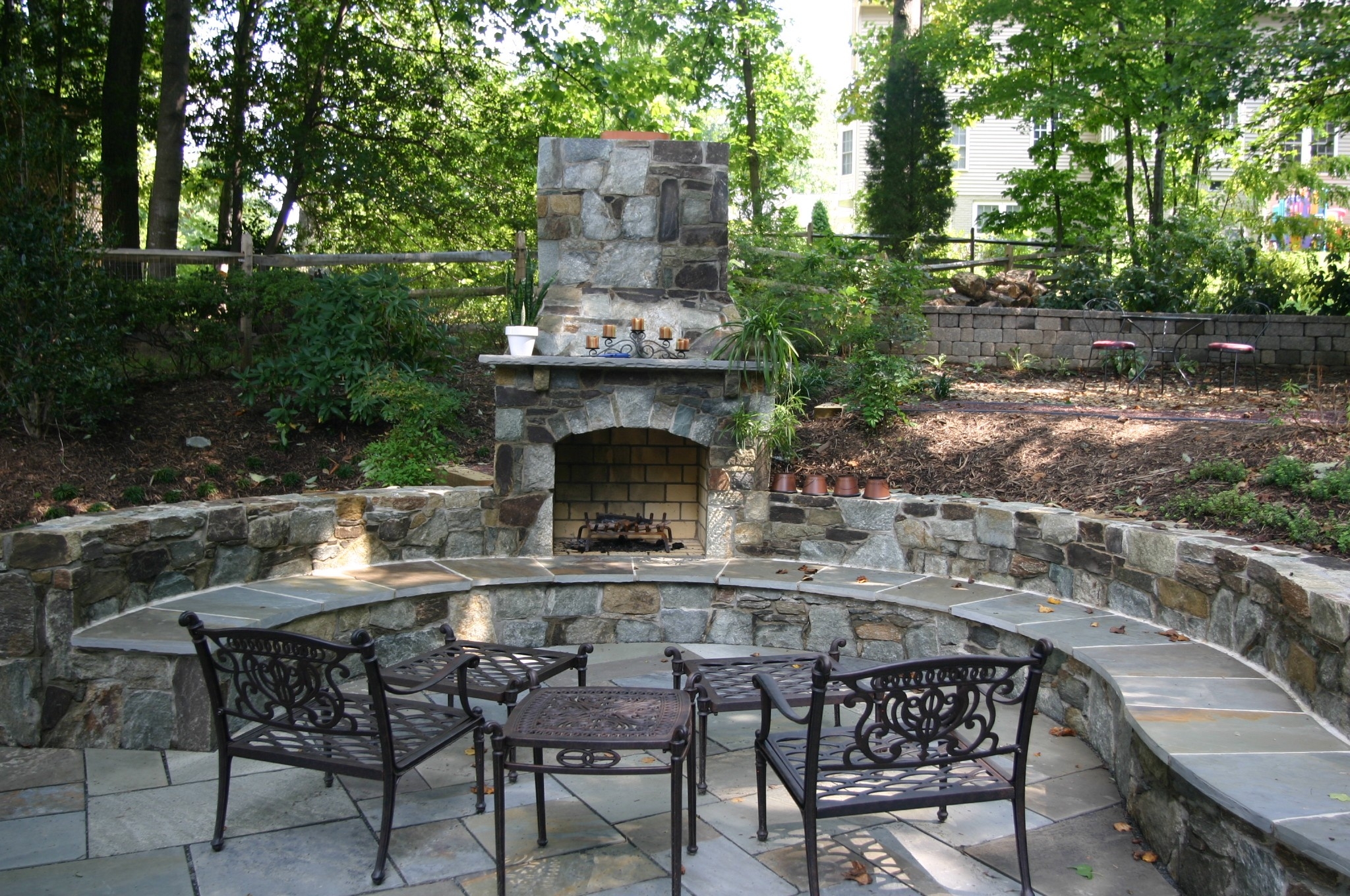 picture of should i build a fire pit or a fireplace? revolutionary gardens how to make a outside fireplace picture