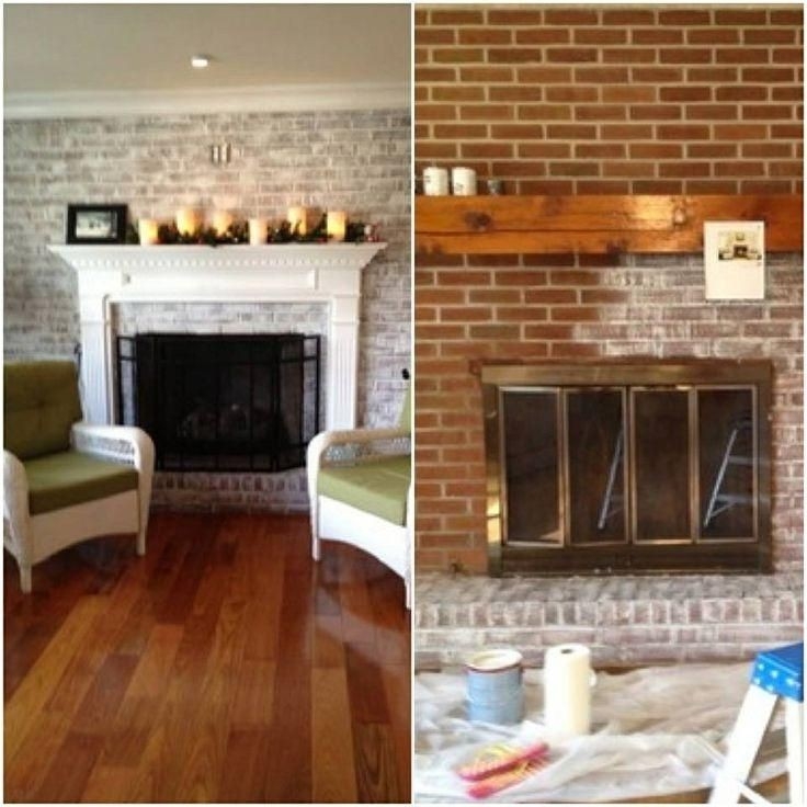 remarkable how to remove paint from exterior brick | brick fireplace makeover full brick wall fireplace makeover pics