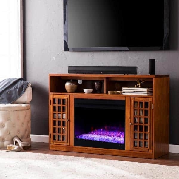 remarkable southern enterprises 48 in roxanne color changing media console fireplace crystals change color photo