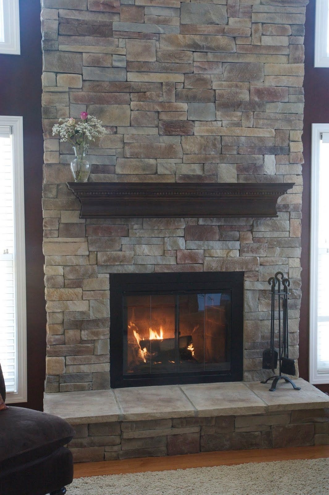 splendid 25 interior stone fireplace designs | brick fireplace makeover, home refacing a brick fireplace with stone veneer picture
