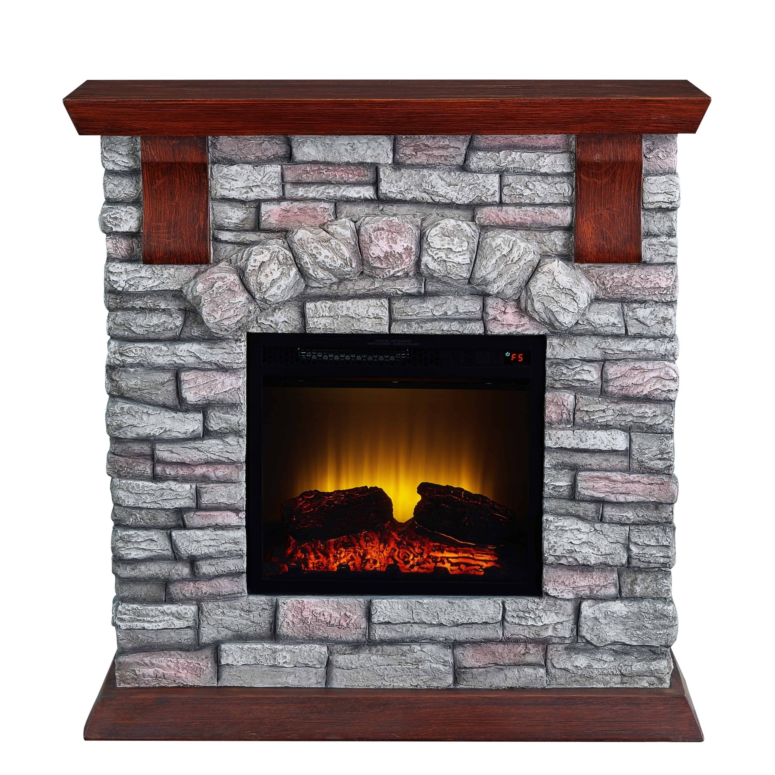 splendid bold flame 38 inch faux stone electric fireplace in brown/tan fake fire for fireplace pics