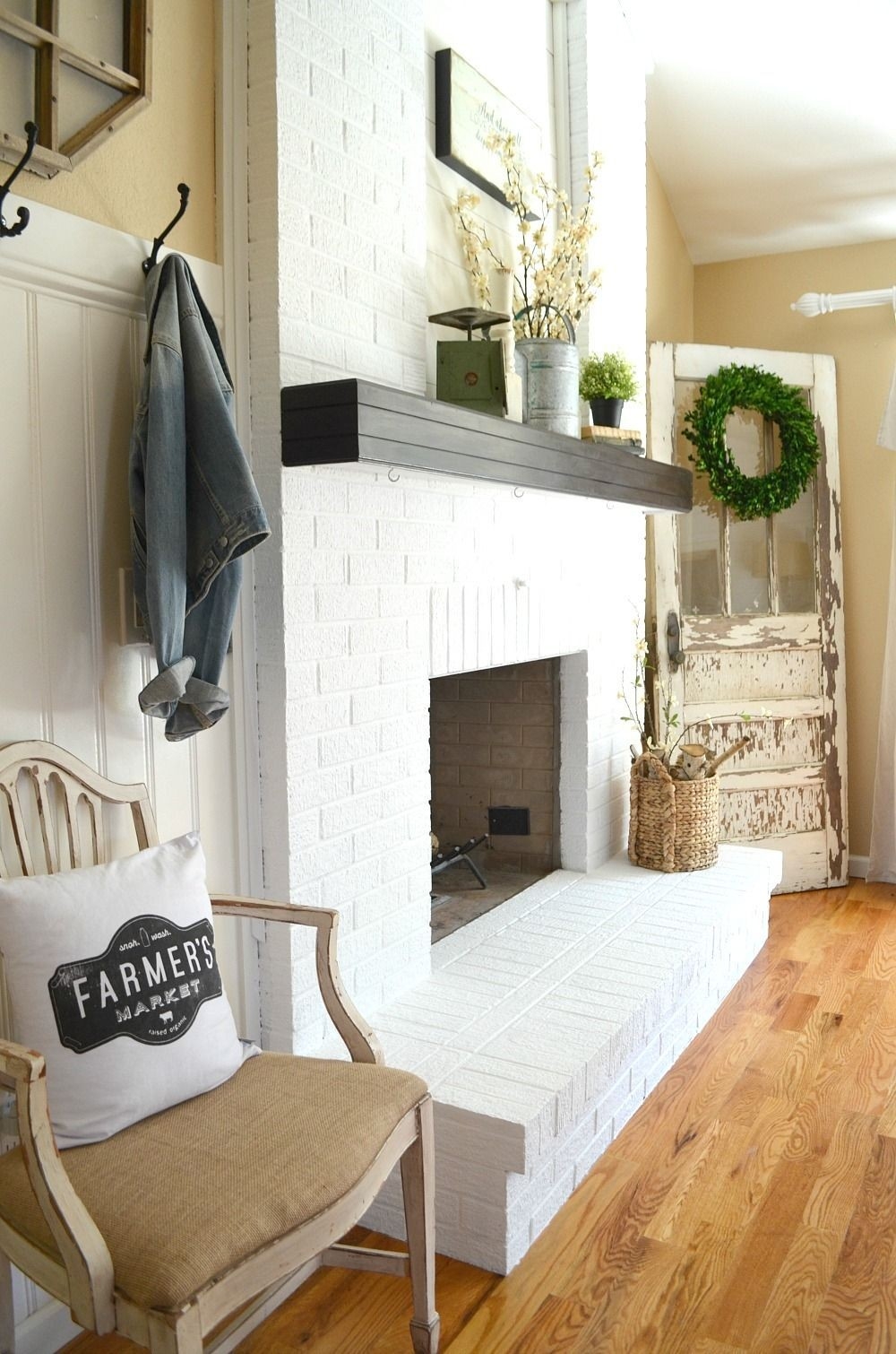 splendid how to paint a brick fireplace in 3 simple steps … | white brick how to paint brick fireplace makeover image