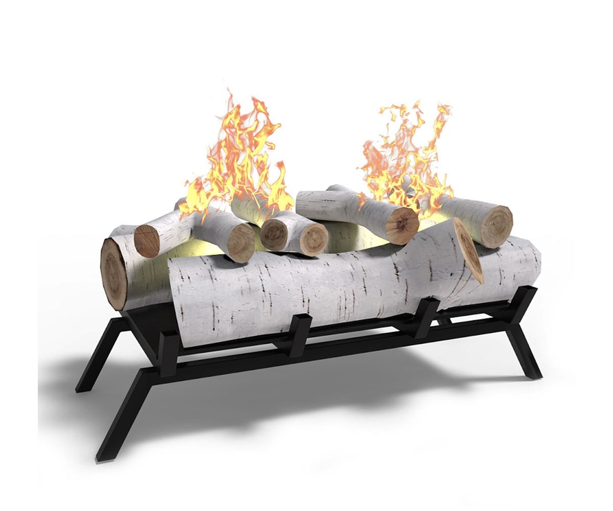 splendid moda flame 18" ethanol fireplace grate log set with burner insert for convert gas fireplace back to wood picture