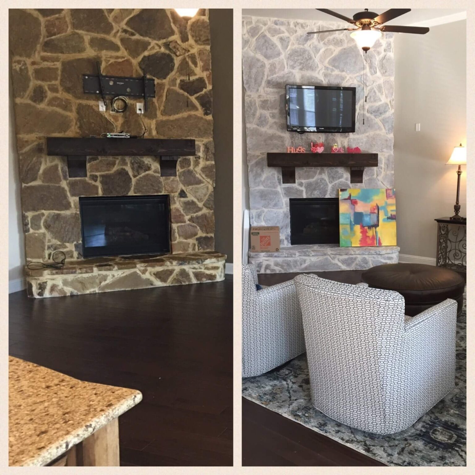 splendid paint your fireplace? easy update with gray washing just the thing painting stone fireplace white image