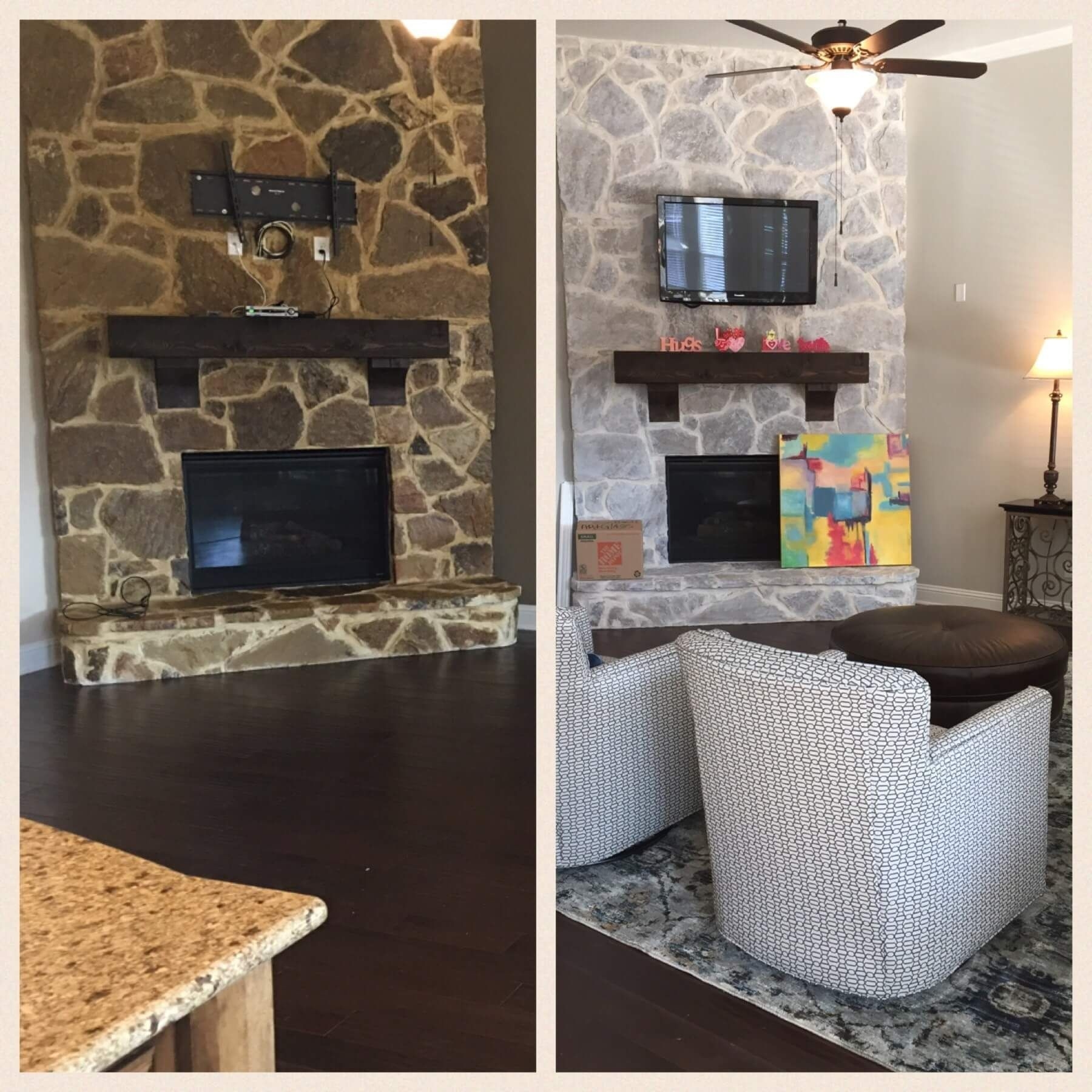 splendid paint your fireplace? easy update with gray washing just the thing painting stone fireplace white image
