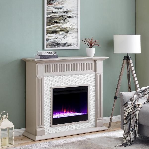 splendid southern enterprises sanderston color changing penny tiled 48 in fireplace crystals change color picture
