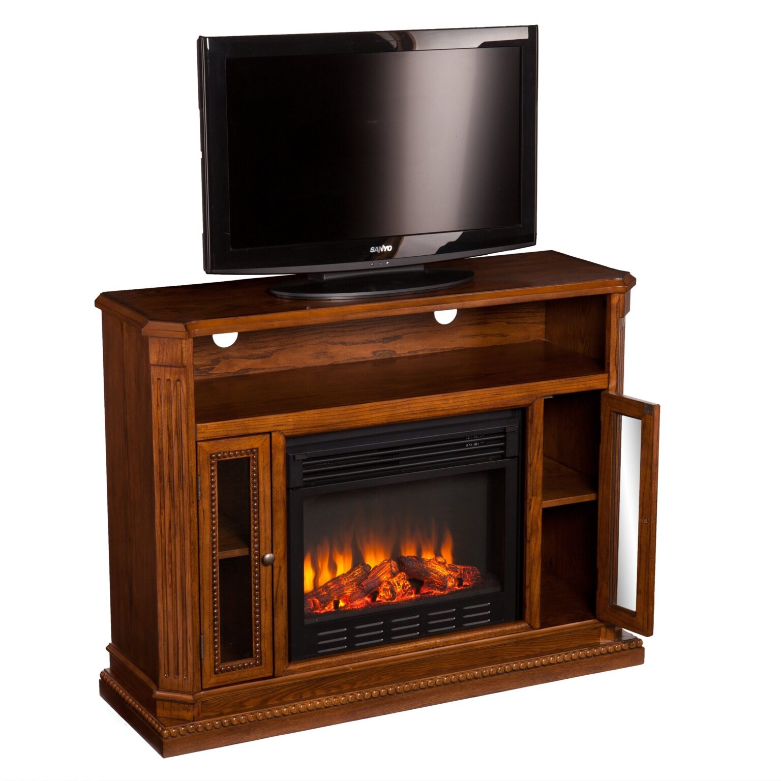 splendid wildon home ® delaney tv stand with electric fireplace &amp; reviews | wayfair electric fireplace tv stand photo