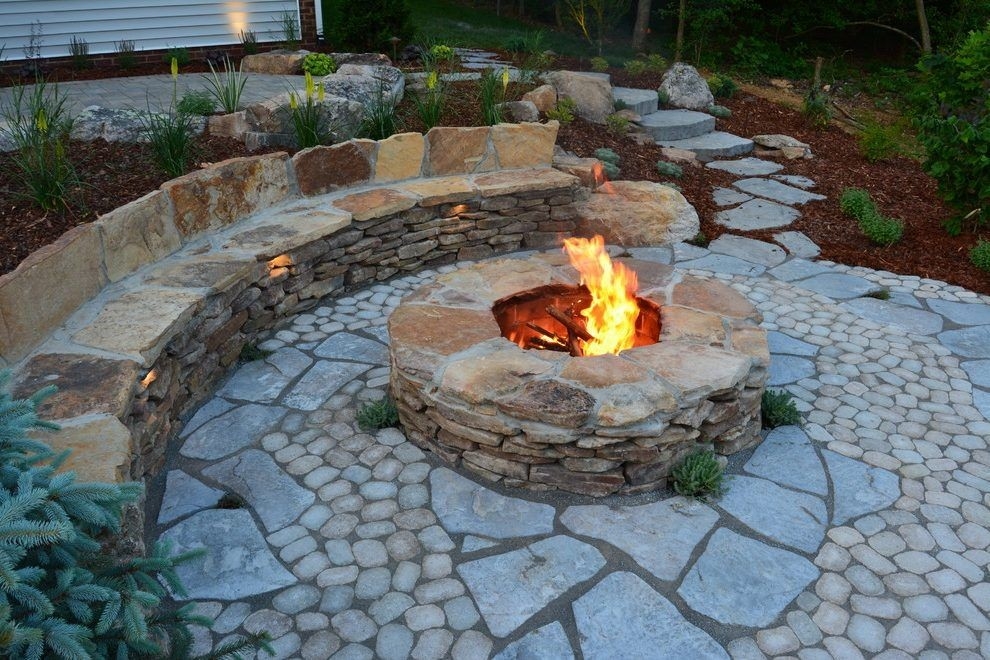 stunning inspiration for your perfect fire pit willowtree how to build a fieldstone fireplace photo