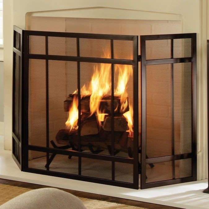 stunning pleasant hearth 54 in wenge steel 3 panel craftsman fireplace screen fireplace screens at lowes picture