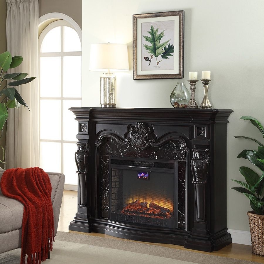 stylish febo flame 62 in w black fan forced electric fireplace lowes gas insert fireplace lowes image