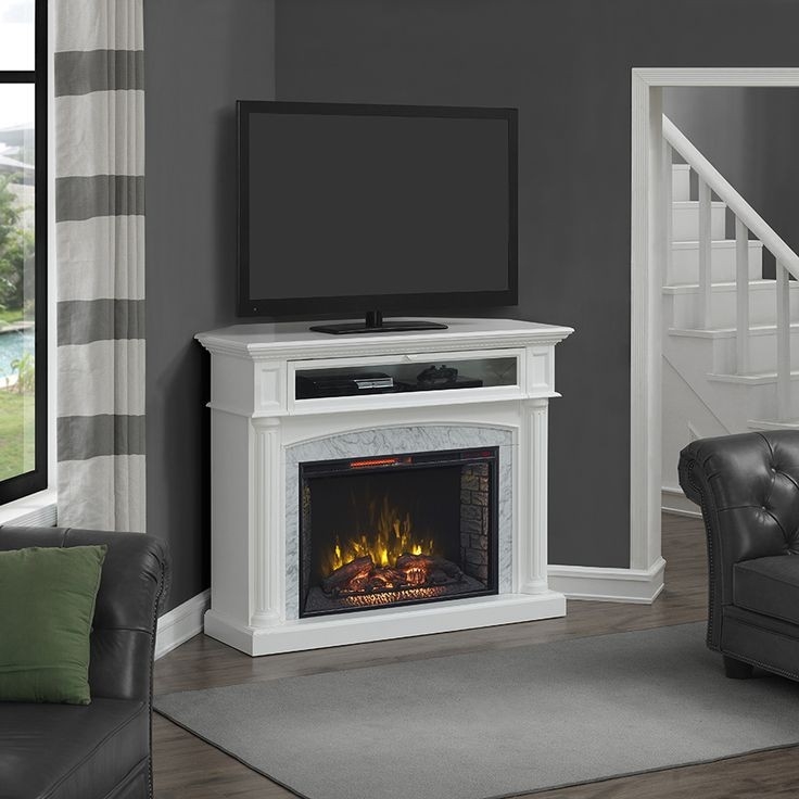top scott living 54 in w 5,200 btu white painted mdf infrared quartz fireplace mantels for sale lowes pics