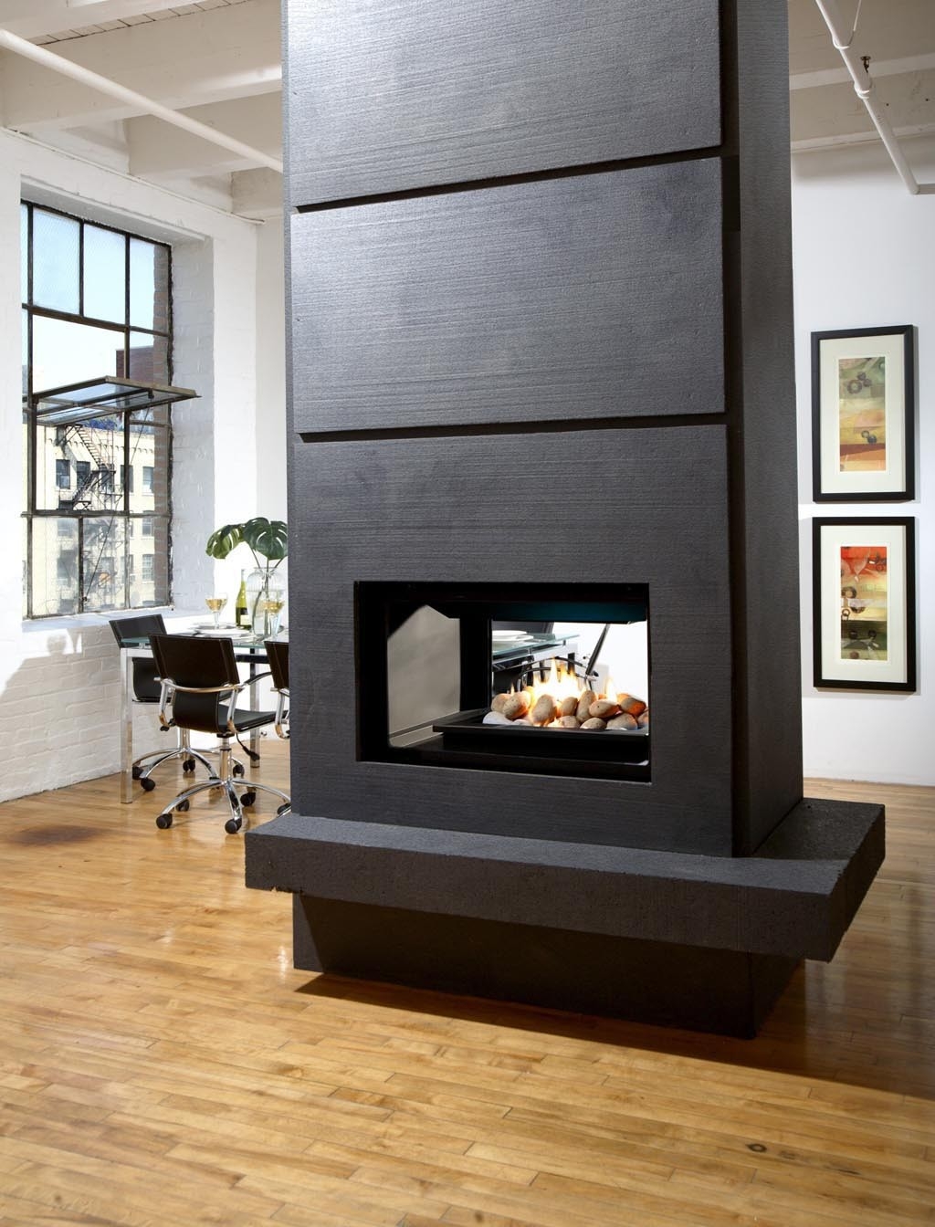 top when a 2 sided fireplace is preferable option | fireplace designs two sided gas fireplace indoor outdoor photo