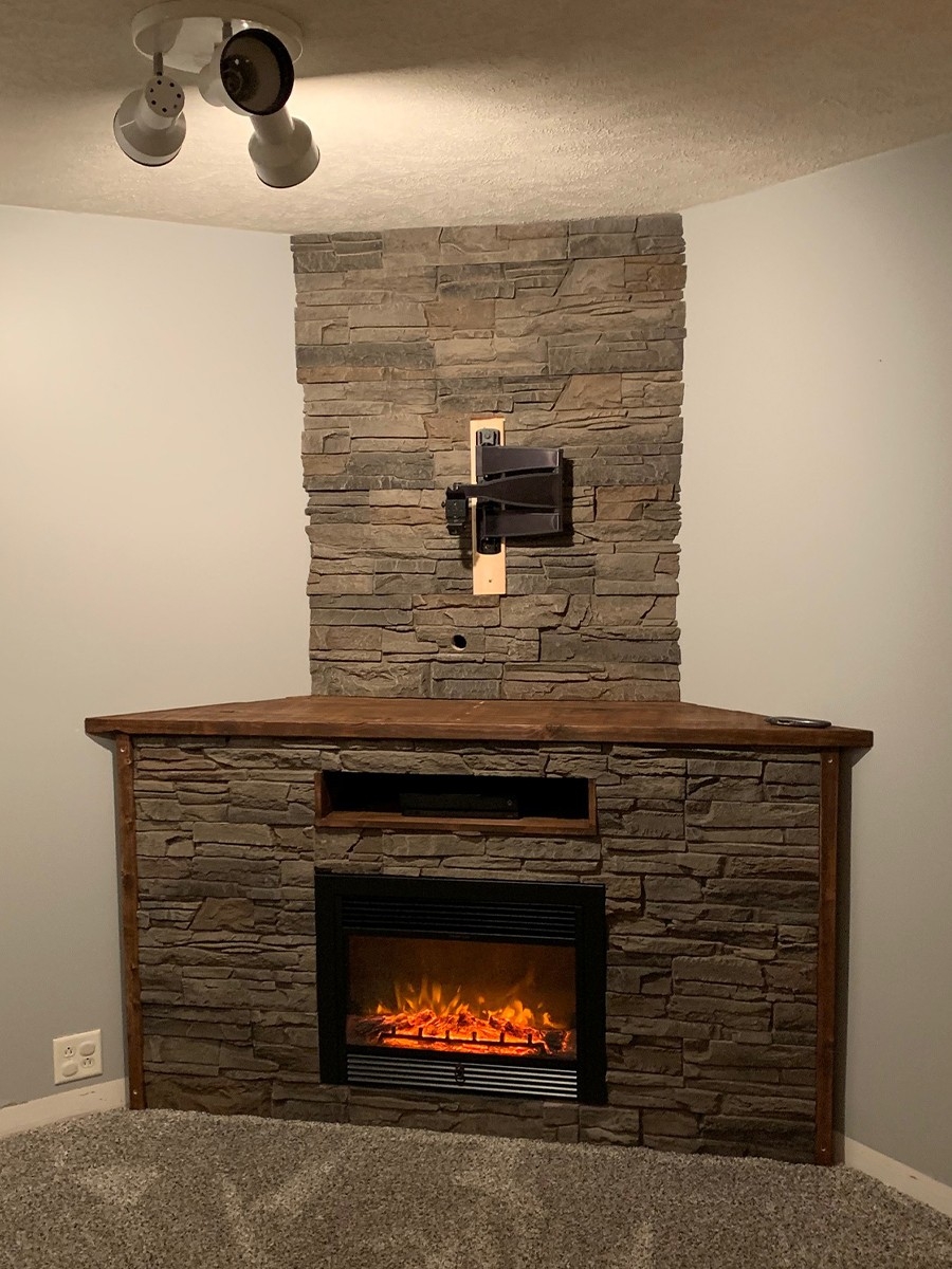 wonderful dave's diy faux fireplace | faux stone fireplace ideas | genstone faux fireplace surround kits image