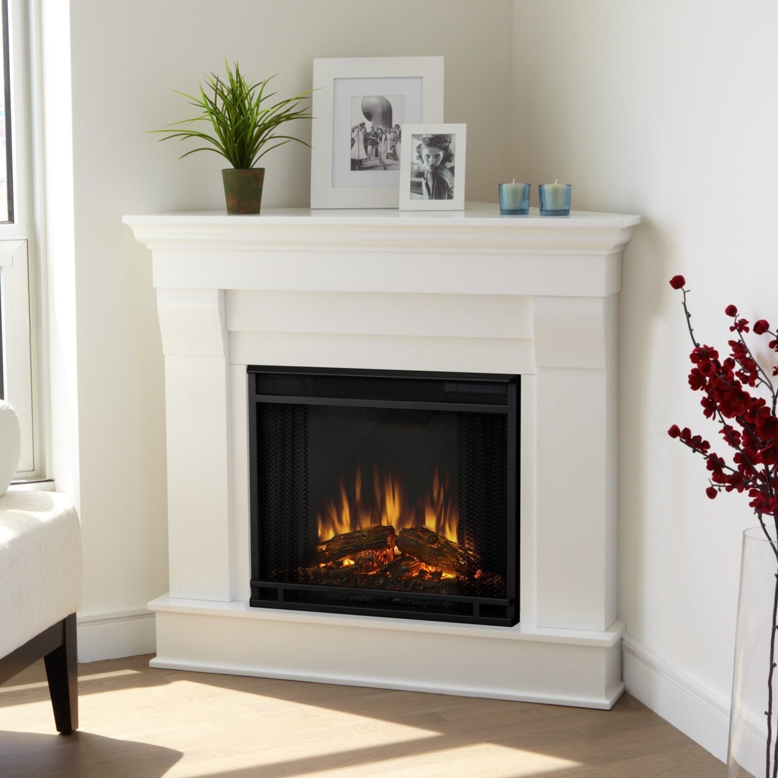 alluring chateau corner electric fireplace | wayfair electric corner fireplace heater picture